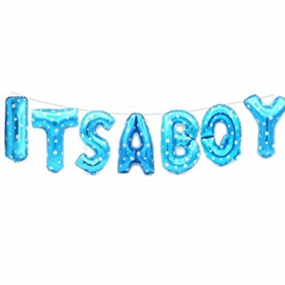 🆕️ 7 PCS Its a Boy Foil Balloon Banner - Picture 1 of 6